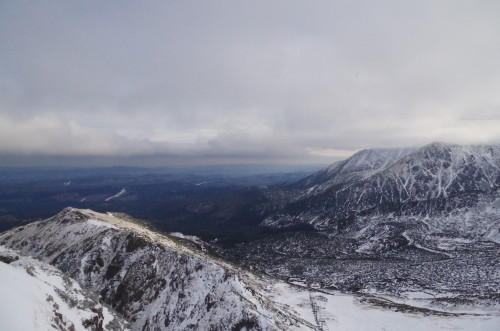 Widok z Kasprowego Wierchu - granica śniegu